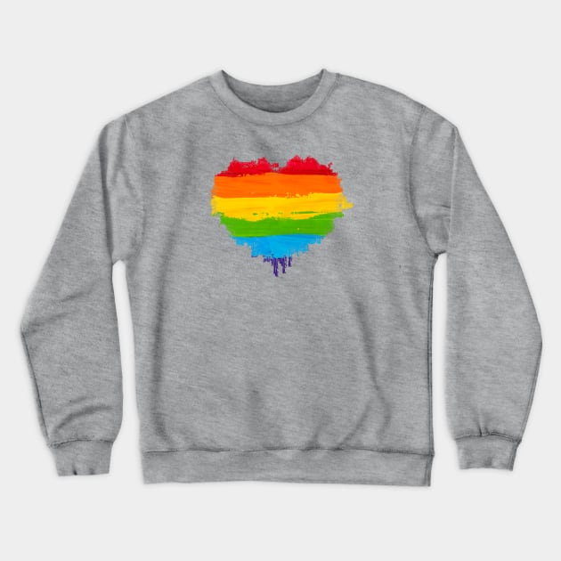 Rainbow Heart Crewneck Sweatshirt by MonarchGraphics